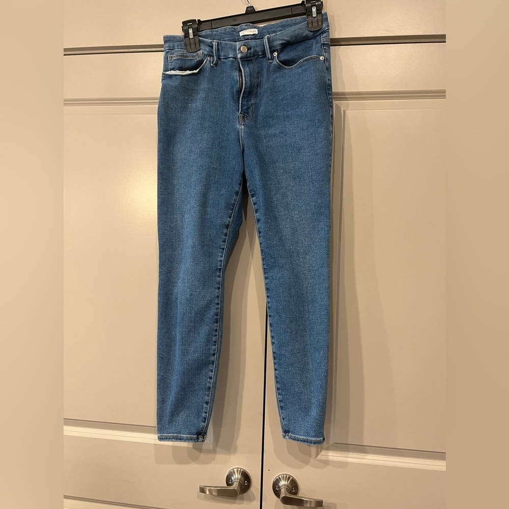Good American Jeans Womens 14-18 High Rise Always Fits Good Legs Skinny Blue821